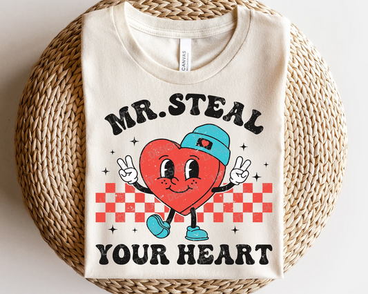 Mr Steal Your Heart KIDS Valentines Name Youth Shirt